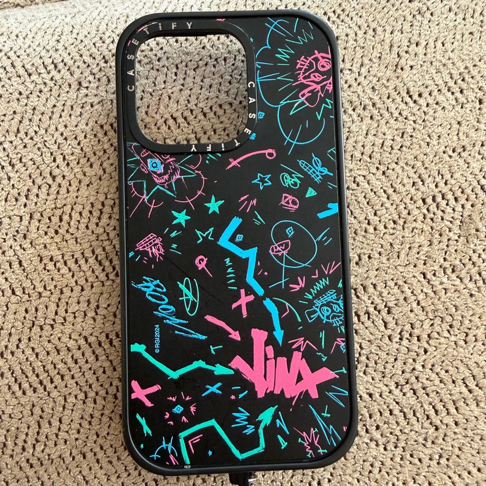 Casetify iPhone 14 Pro case - arcane collection jinx graffiti
